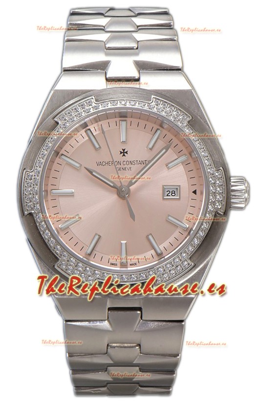 Vacheron Constantin Overseas Caja Acero Dial Rosado 35MM Reloj Réplica Suiza 
