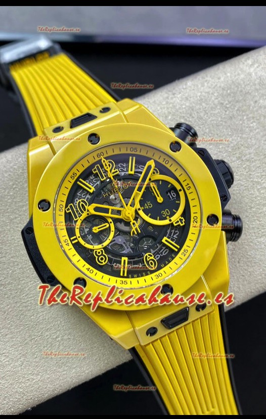 Hublot Big Bang Unico Edición Reloj Réplica Suizo a Espejo 1:1 PVD Amarillo
