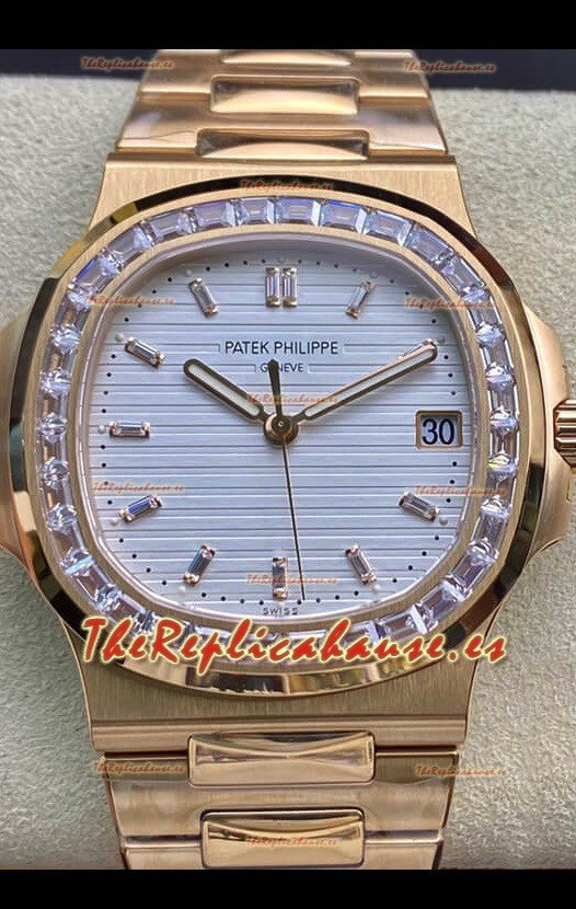 Patek Philippe Nautilus 5711/1R 1 Reloj Réplica a Espejo 1:1 Dial Blanco Oro Rosado