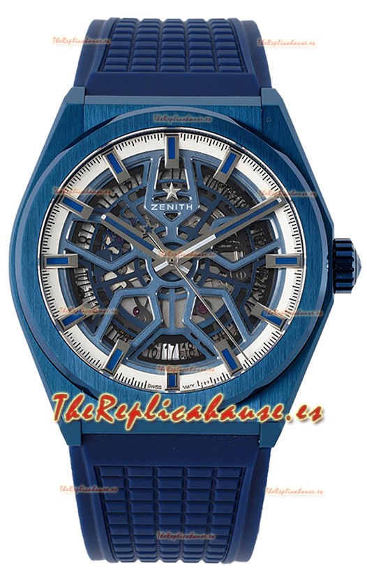 Zenith Defy Classic Skeleton 41MM Azul Cerámica Men's Reloj Réplica Suizo