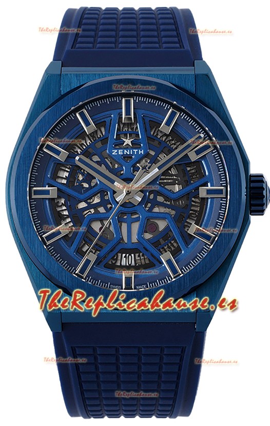 Zenith Defy Classic Skeleton 41MM Azul Cerámica Men's Reloj Réplica Suizo