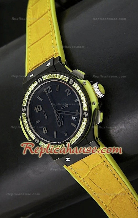 Hublot Big Bang Tutti Frutti Reloj de Cuarzo en Amarillo- 38MM