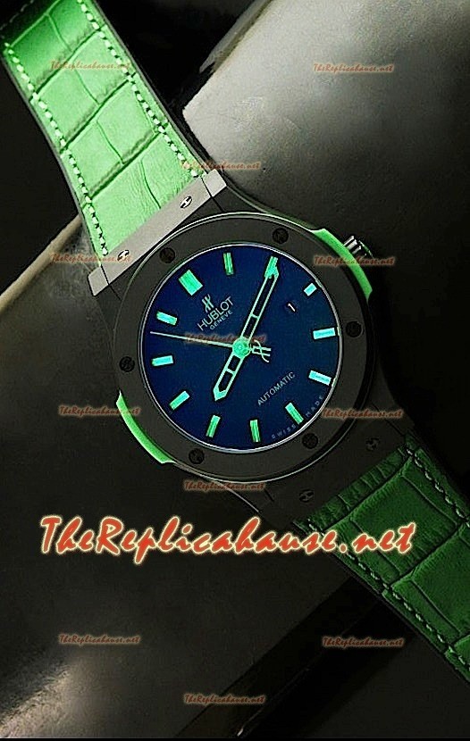 Hublot Big Bang Reloj Suizo en Carcasa de PVD - Correa Verde de 44.5MM