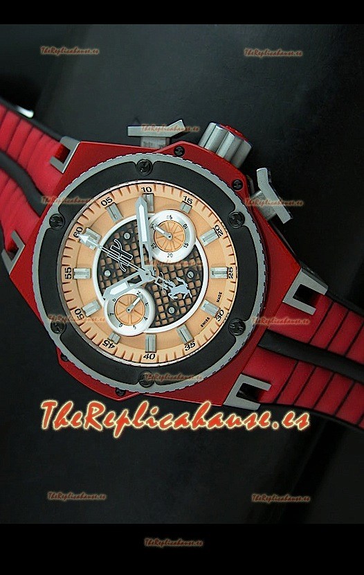 Hublot King Power Ferrari Edición Réplica Suiza-Malla roja