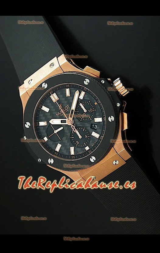 Hublot Big Bang Pink Gold Réplica Suiza- 1:1 Réplica Espejo Esfera de carbón