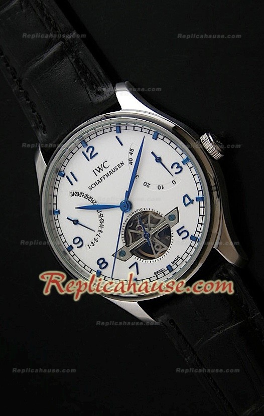 IWC Tourbilon Reproducción Japonesa del Reloj con Esfera Blanca