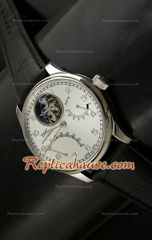 IWC Portuguese 7 Días Reloj conTourbilon Genuino Australiano y Esfera Metálica