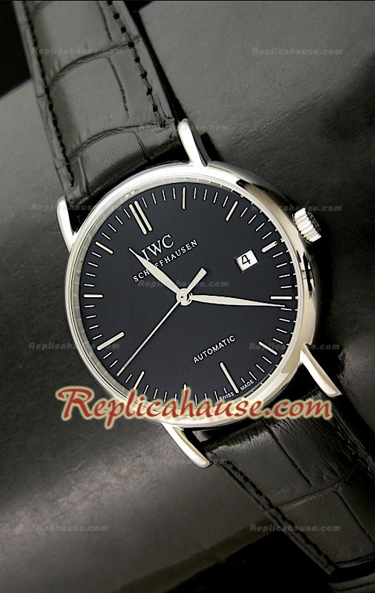 IWC Portofeno ETA 2892 Reproducción Reloj Suizo con Esfera de color Negro