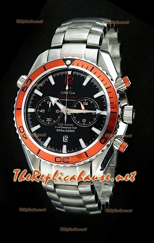 Omega Seamaster Planet Ocean Reloj Cronógrafo Japonés en Bisel Naranja