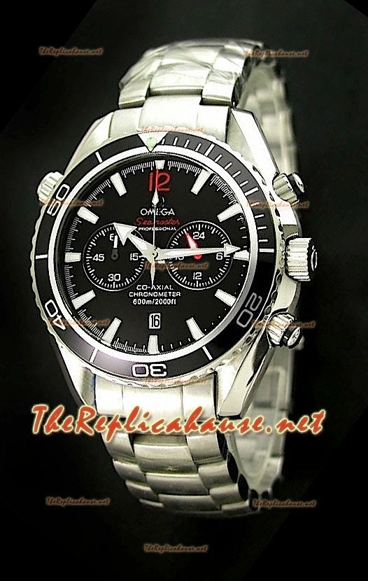 Omega Seamaster Planet Ocean Reloj Crónografo Japonés en Bisel Negro