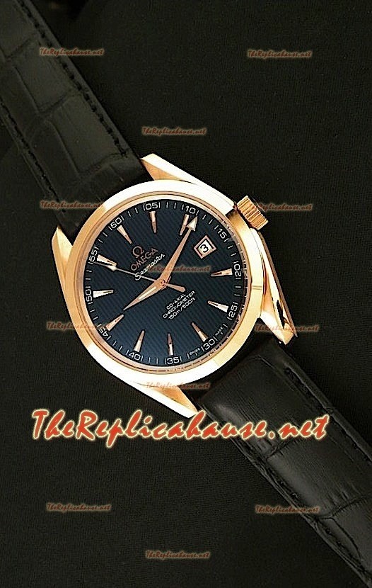Omega Seamaster Aqua Terra Reproducción Reloj Suizo en Oro Rosa