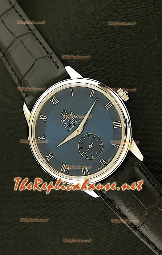 Omega Deville Reloj Automático Japonés en Acero con Esfera en Azul oscuro