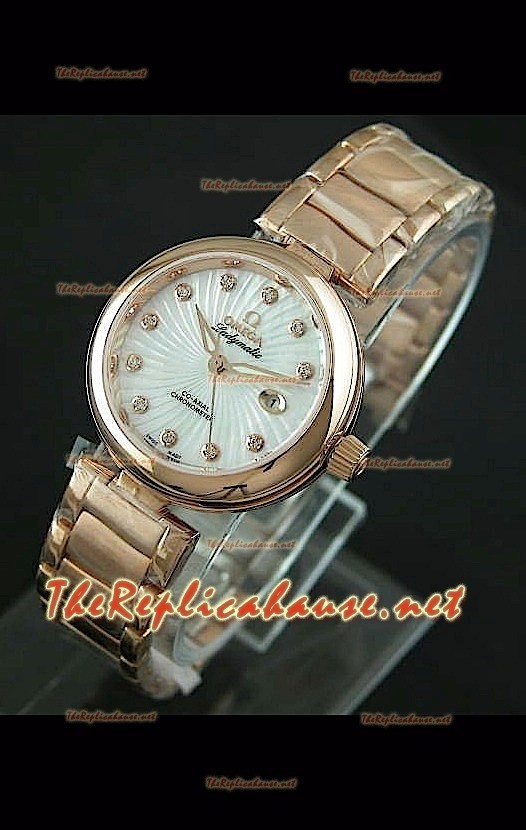 Omega Ladymatic Swiss Réplica en oro rosado – 1:1 réplica espejo