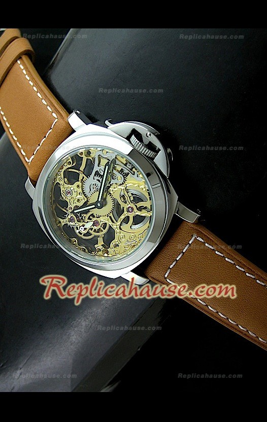 Panerai Lumenor Reloj Esqueleto de Acero 