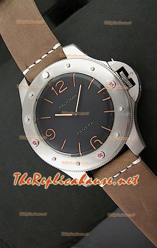 Panerai PAM341 Egiziano Reloj Sumergible - Reproducción Escala 1:1 en Correa Marrón