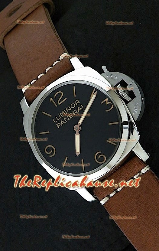 Panerai Lumenor Reloj Suizo - 47MM en Correa Marrón