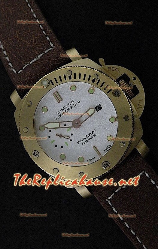 Panerai Lumenor Reloj de Oro Rosa Sumergible y Esfera Blanca - 47MM 