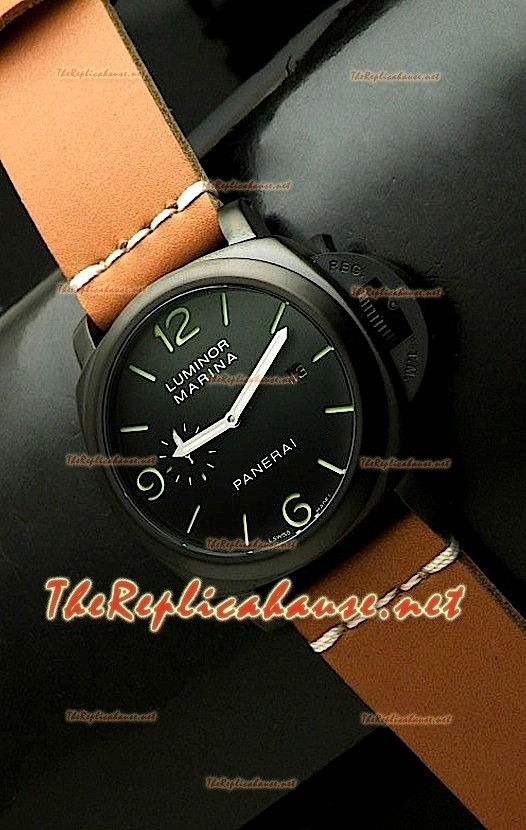 Panerai Lumenor Marena Reloj PVD en Correa Bronzeada
