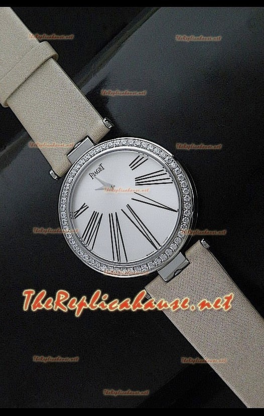 Piaget Altiplano Reloj de Cuarzo Suizo con Esfera de Hora en Correa de Piel Bronzeada