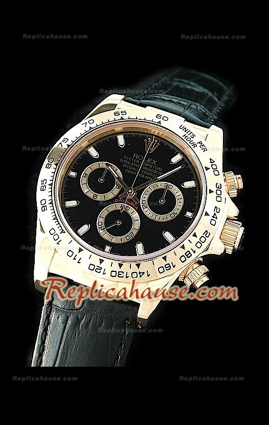 Rolex Daytona Resproducción Reloj Cosmógrafo Suizo con Esfera de color Negro