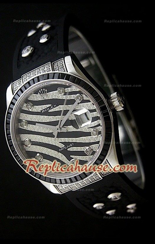 Rolex Datejust Reproducción Reloj Suizo para Hombres con Esfera Leopardo 