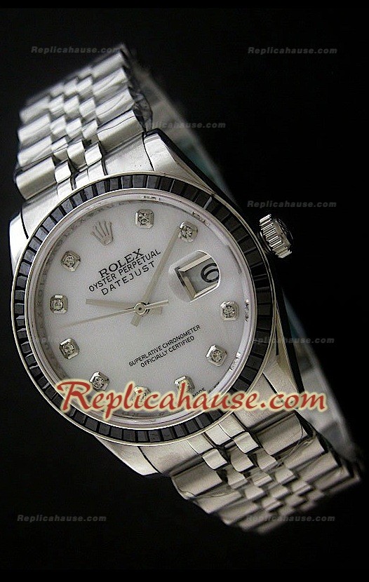 Rolex Datejust Reproducción Reloj Suizo con Correa de Acero