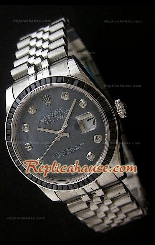 Rolex Datejust Reproducción Reloj Suizo con Esfera Perla