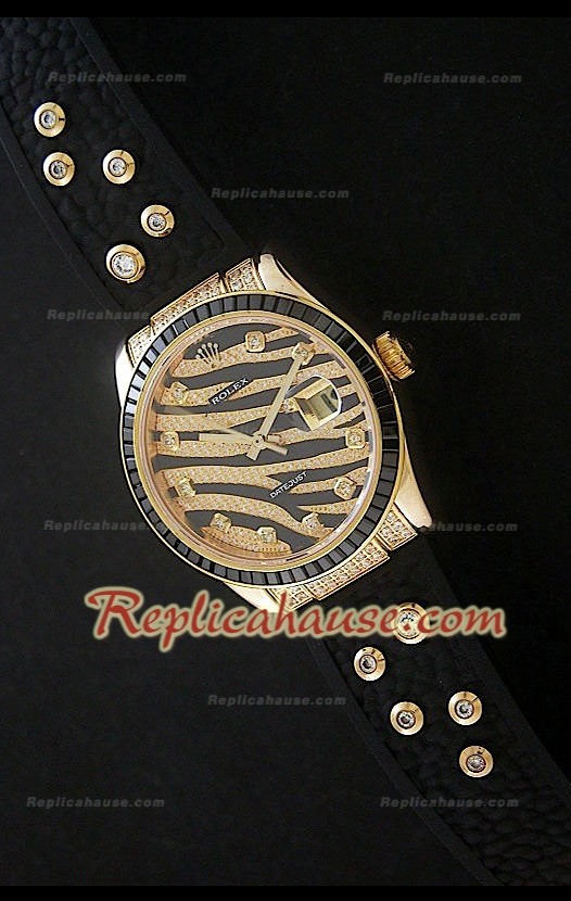 Rolex Datejust Reproducción Reloj Suizo en Oro Amarillo