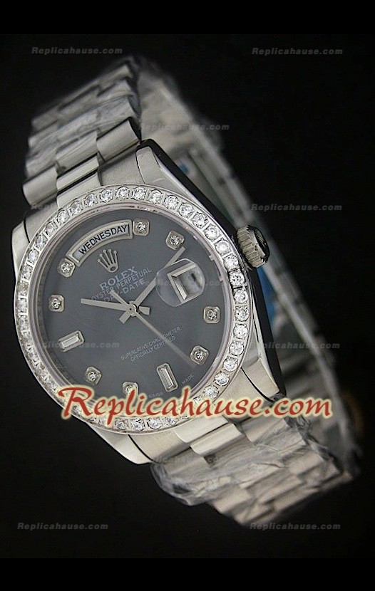 Rolex DayDate Reproducción Reloj Suizo con Esfera Perla 