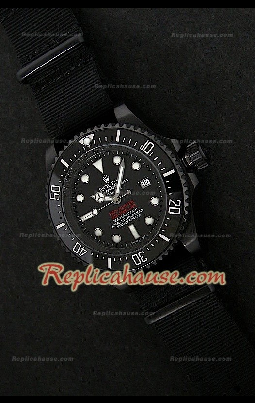 Reloj Suizo Rolex Edición Sea Dweller Pro Hunter Jacques Piccard NATO Reloj Suizo 