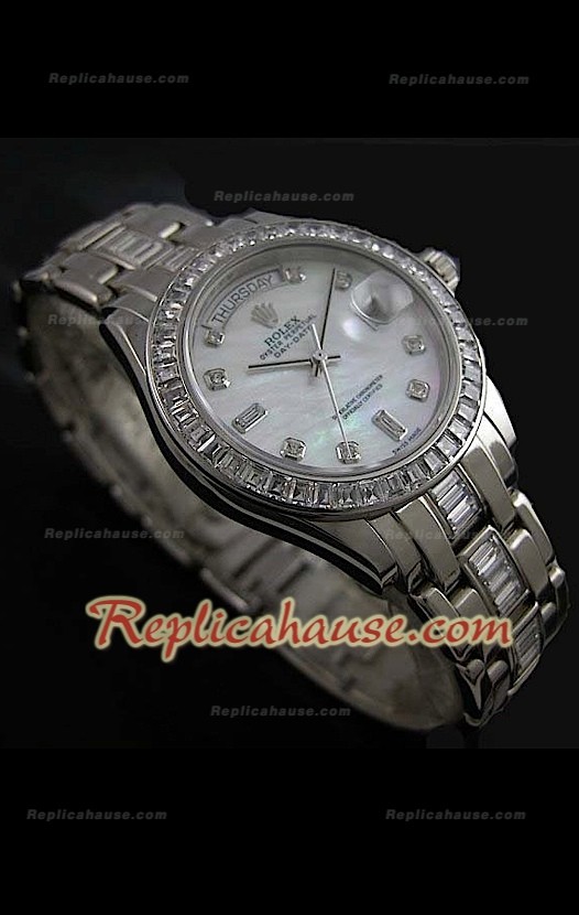 Rolex Daydate Reproducción Reloj Suizo con Esfera Madre Perla