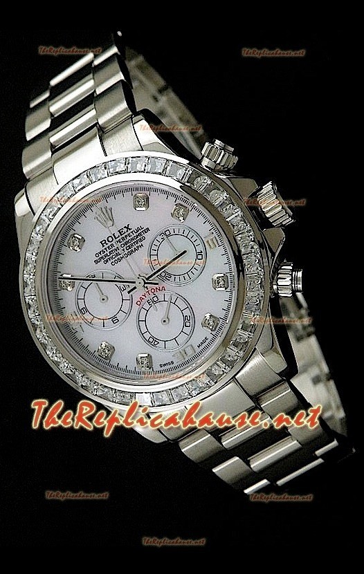 Rolex Daytona Reloj Cosmógrafo con Movimiento Suizo 7750 y Bisel CZ