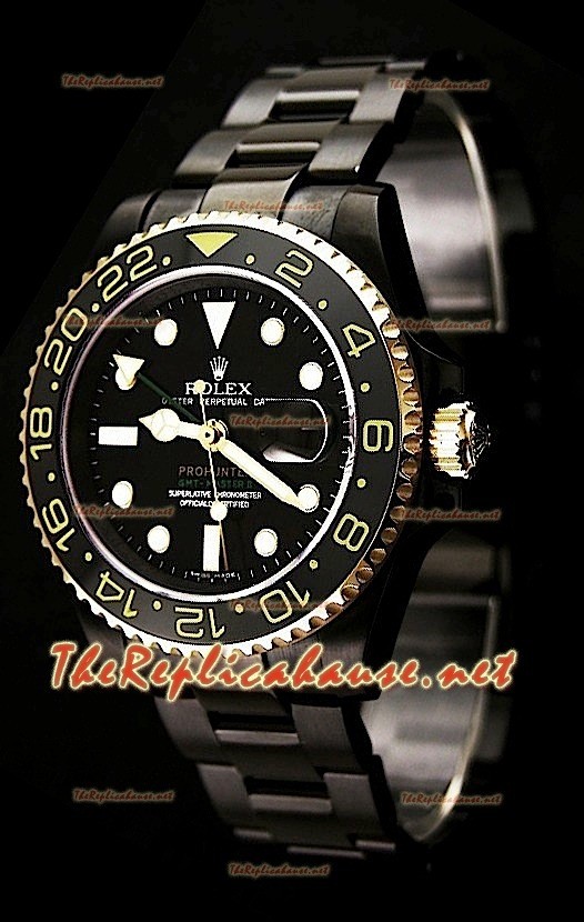 Rolex GMT Masters II Pro Hunter Reloj Suizo en dos Tonos de Oro y PVD