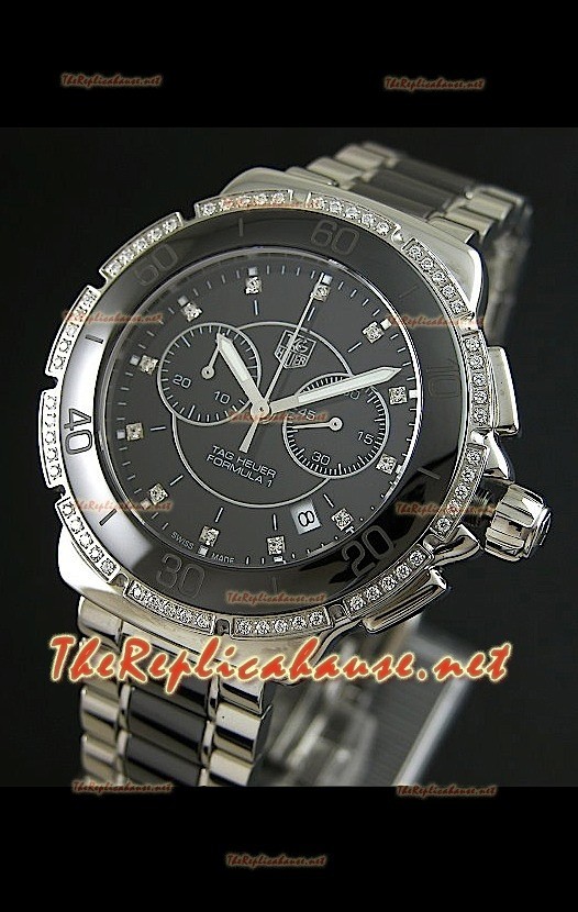 Tag Heuer Formula 1 para damas, en negro, con cronómetro. Réplica 1:1