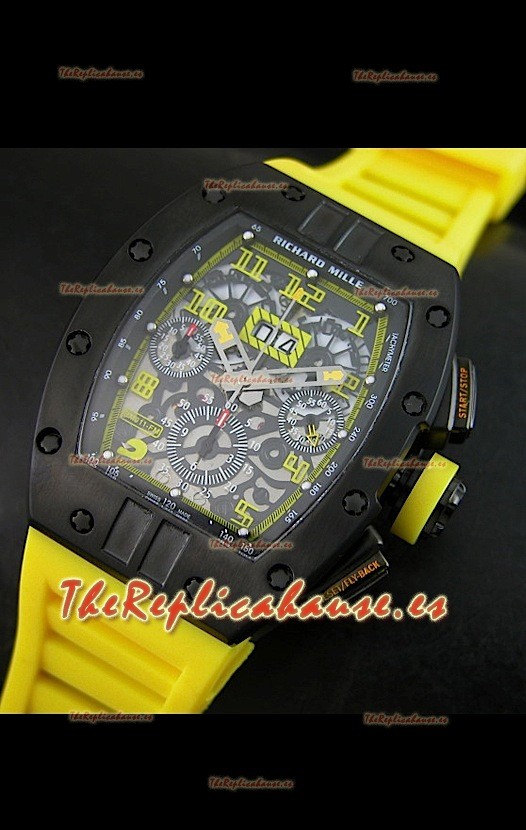 Richard Mille RM011 Edición Filipe Massa Texas GP Carcasa de PVD Réplica Suiza