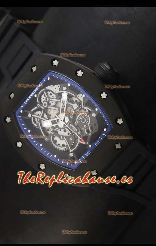 Richard Mille RM055 Bubba Watson Reloj Réplica Suizo Indicadores en Azul
