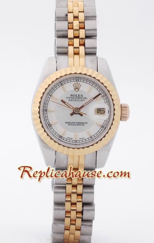 Rolex Réplica Datejust - Dos Tonos - Dama -