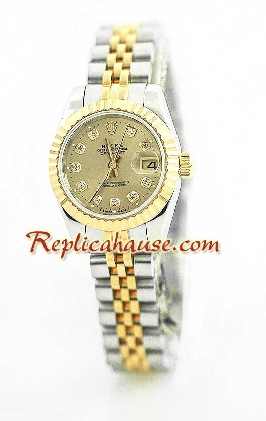 Rolex Réplica Datejust - Dos Tonos - Dama -