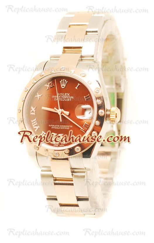 Datejust Rolex Reloj Japonés en dos tonos Oro Rosa- 36MM