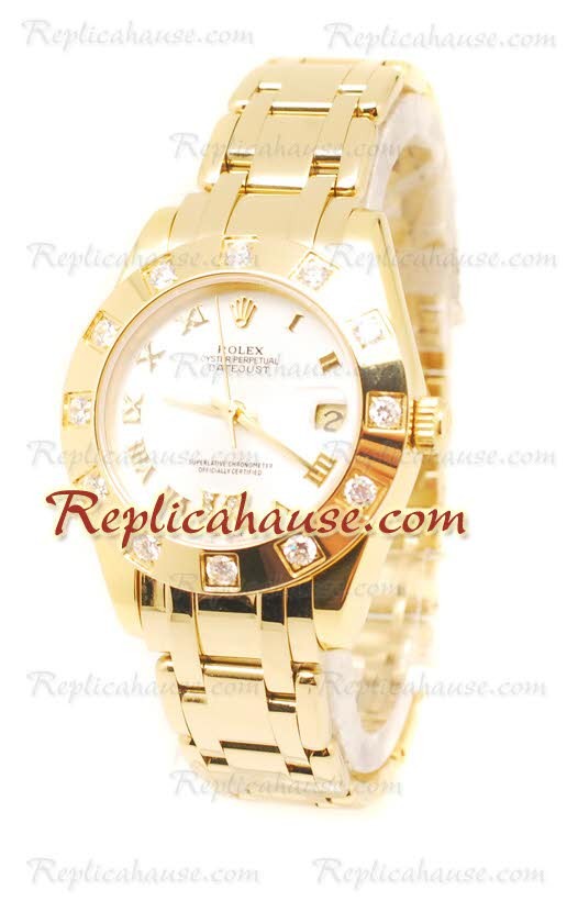 Datejust Rolex Reloj Japonés en Oro Amarillo y Dial Blanco - 36MM