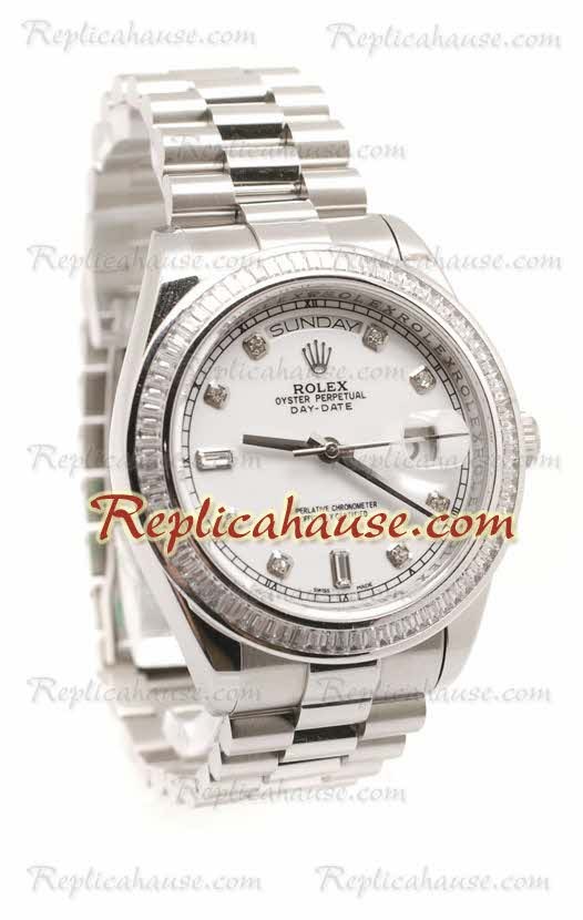 Rolex Réplica Day Date Silver Reloj Suizo