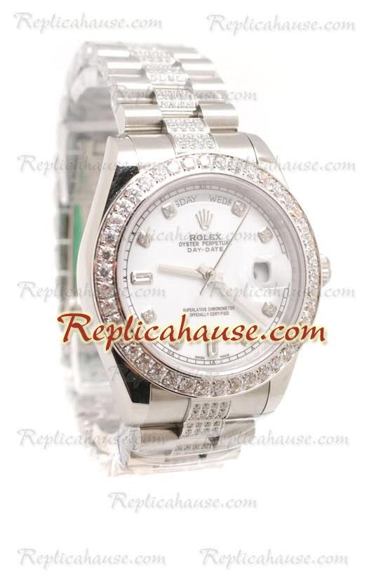 Rolex Réplica Day Date Silver Reloj Suizo