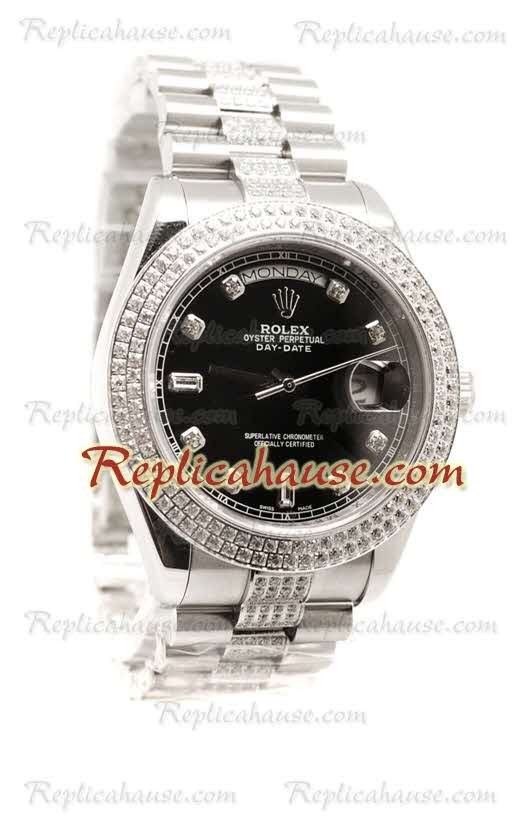 Rolex Réplica Day Date Silver Reloj Suizo