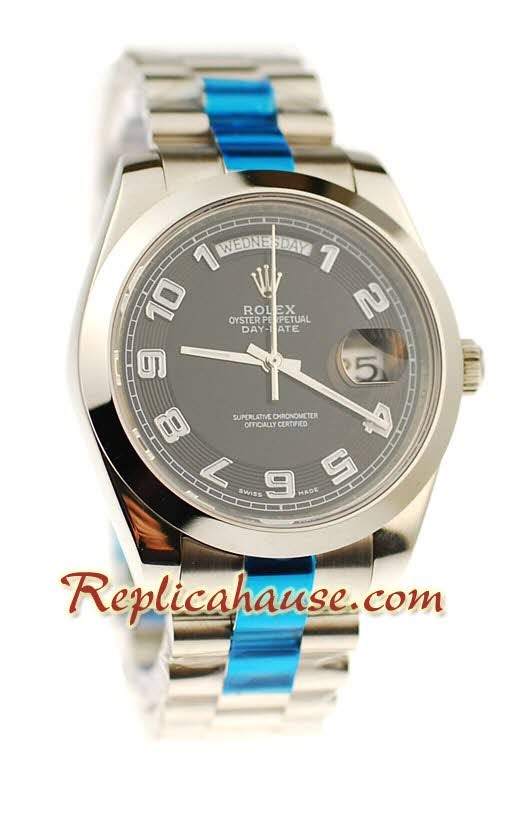 Rolex Réplica Day Date II Silver Reloj Suizo - 41MM
