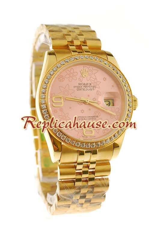 Rolex Suizo Réplica estampado floreado 2011 Edición Datejust Reloj