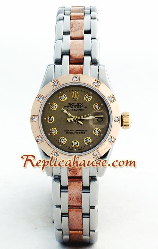 Rolex Réplica Datejust - Two-tone- Dama -(Rose Gold)
