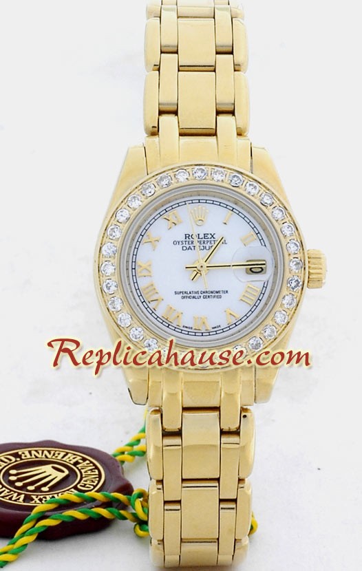 Rolex Réplica Datejust - Gold - Dama -