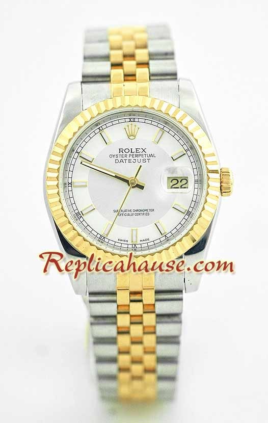 Rolex Réplica Datejust Reloj - Dos Tonos