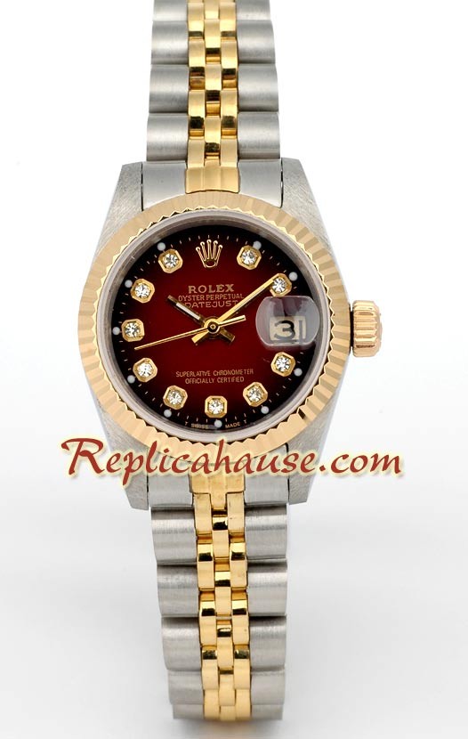Rolex Réplica Datejust - Dos Tonos - Dama -