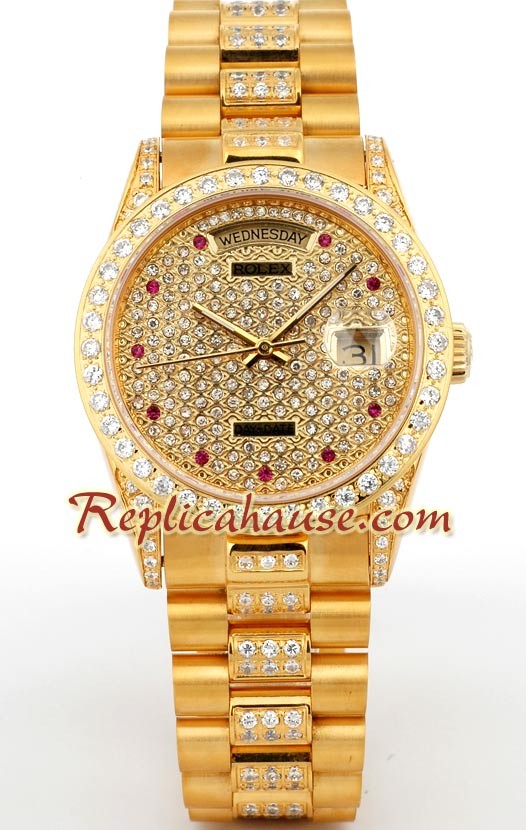 Rolex Réplica Day Date Gold Diamond